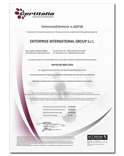 Certificazione ISO 9001:2015